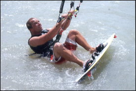 Kitesurfen, Wasserstart
