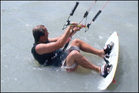 Kitesurfen, Wasserstart